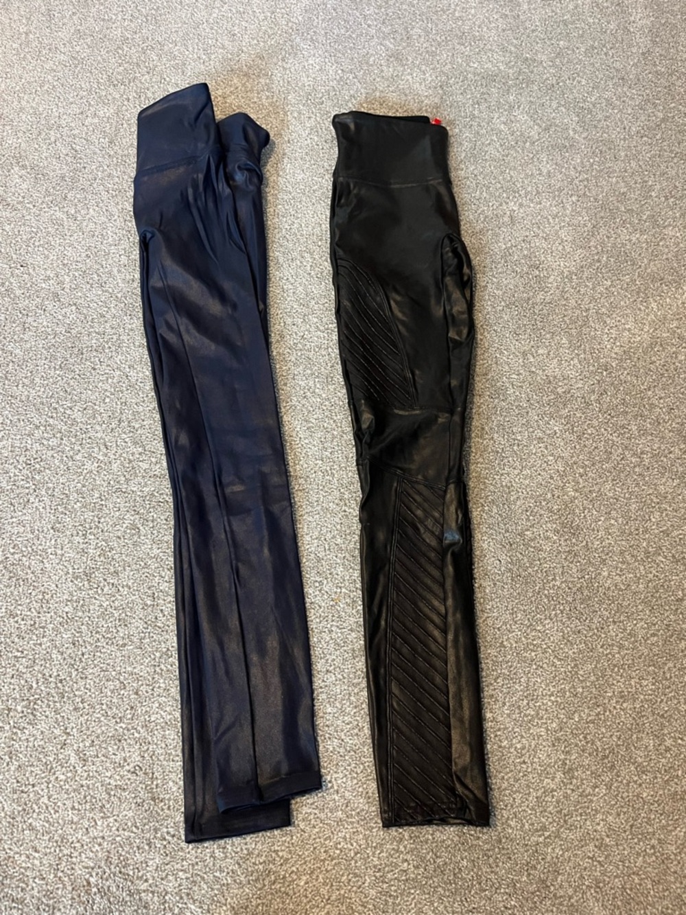 SPANX Black High-Waist Moto Leggings